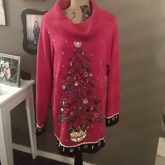 Victoria Jones Woman Sweaters - Vintage Ugly Christmas Sweater Tunic XL